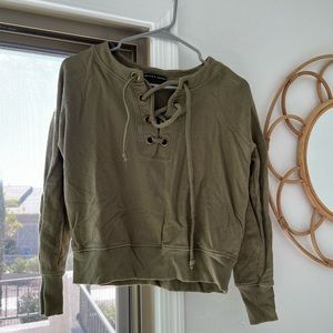 Green sweater (crop fit) size medium